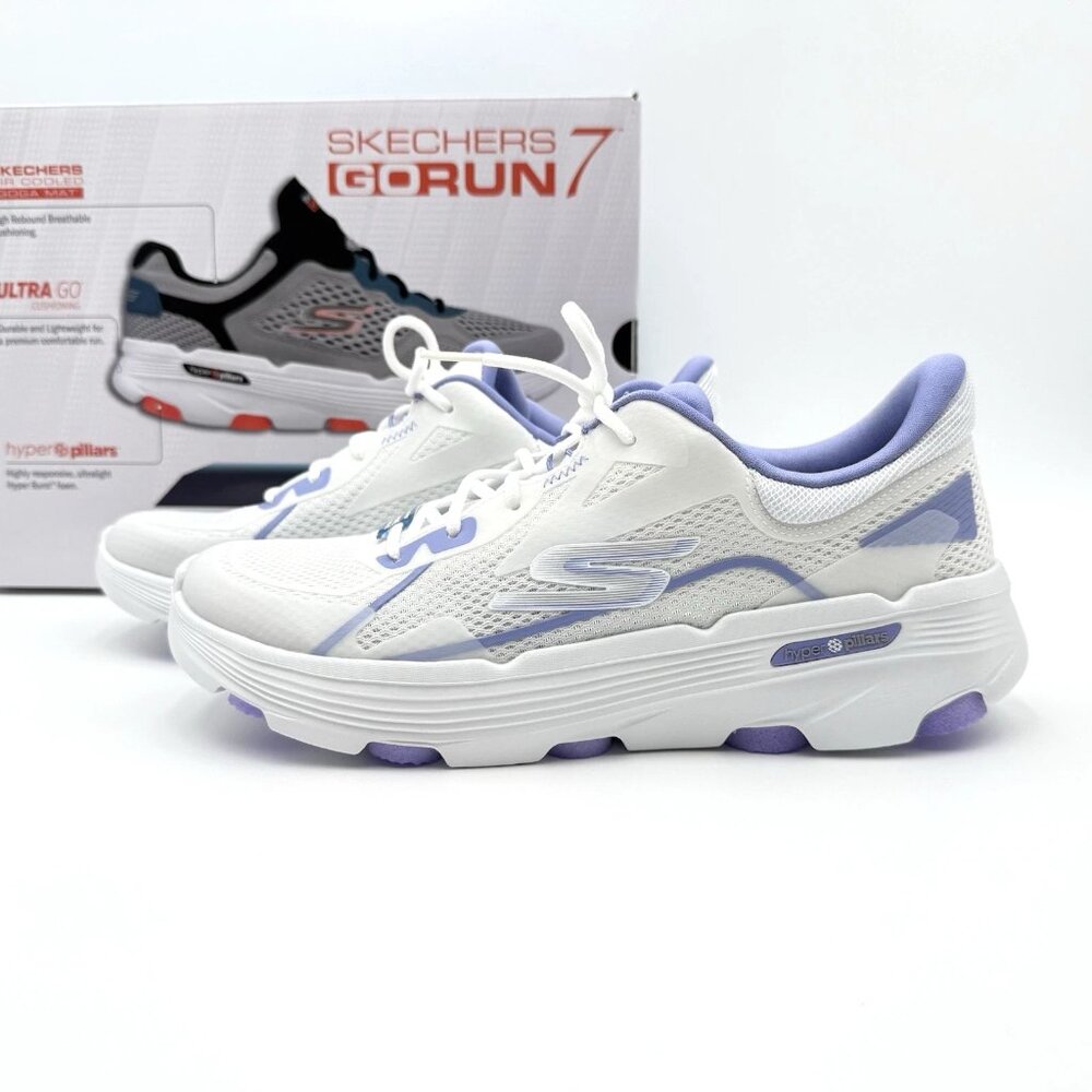 Skechers Go Run 7.0 Interval Sneaker Women's Size 9 White Lavender